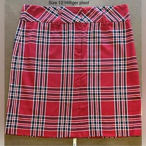 Red plaid skirt